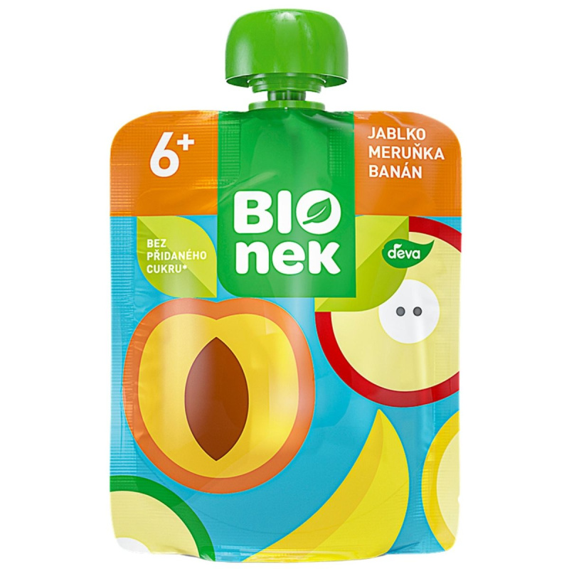BIOnek BIO Ovocná kapsička jablko, meruňka a banán
