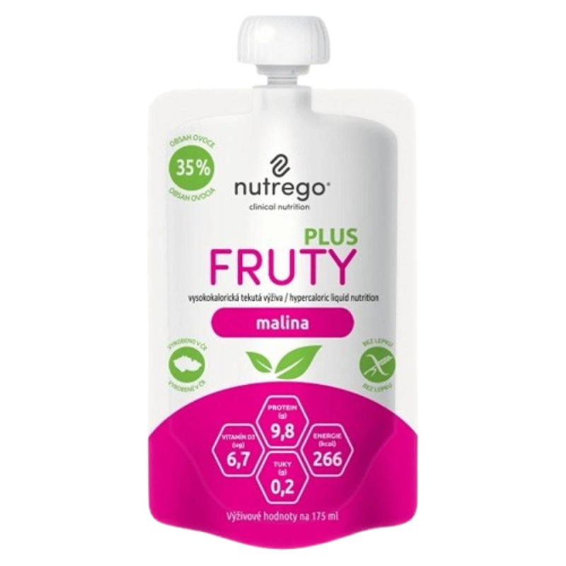 NUTREGO FRUTY PLUS MALINA perorální roztok 4X175ML