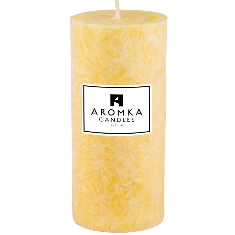 Přírodní vonná svíčka palmová - AROMKA - Válec, průměr 6,4 cm, výška 15 cm Vůně: Měsíček Lékařský