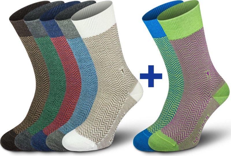 Merino ponožky NORTHMAN Hamar New Colours 5+2 barevný mix Velikost: 39-41