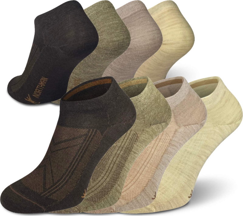 Letní merino ponožky NORTHMAN Gobi 4-pack hnědý mix Velikost: 39-41