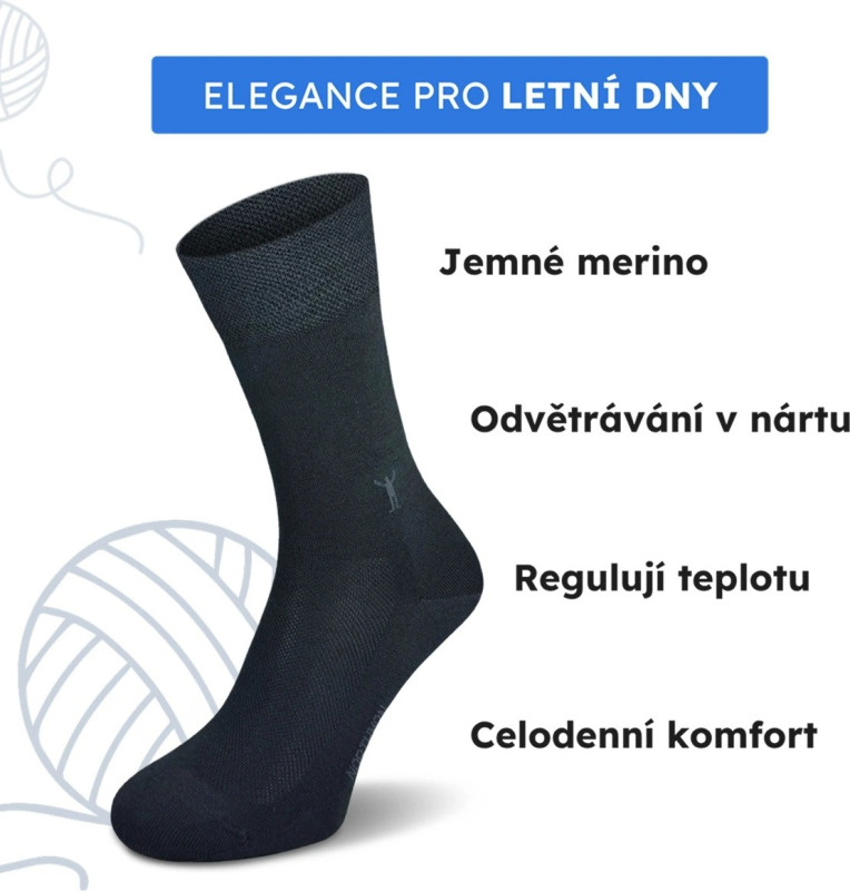 Letní merino ponožky NORTHMAN Gunnar 4-pack černá Velikost: 48-50