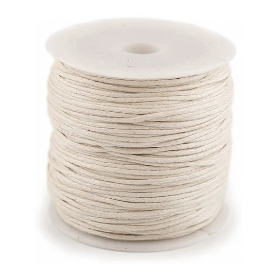 Voskovaná bavlněná šňůrka režná (25m)