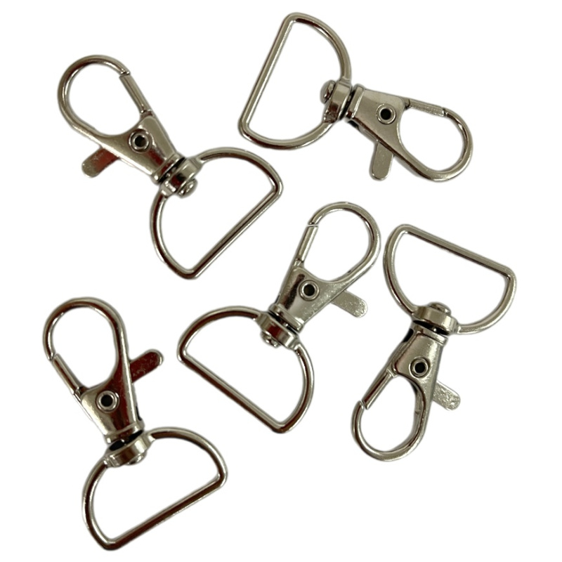 Kovová karabina otočná 40×25mm nikl (5ks)