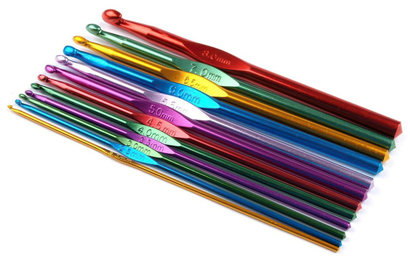 Stoklasa Háčky na háčkování hliníkové 040171, sada 12 velikostí, 15cm