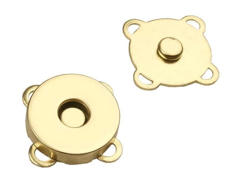 Stoklasa zapínání na kabelku 730018/2, průměr 18mm, magnetické, zlatá, kov, 1 pár