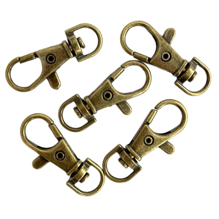 Kovová karabina otočná 37×16mm staromosaz (5ks)