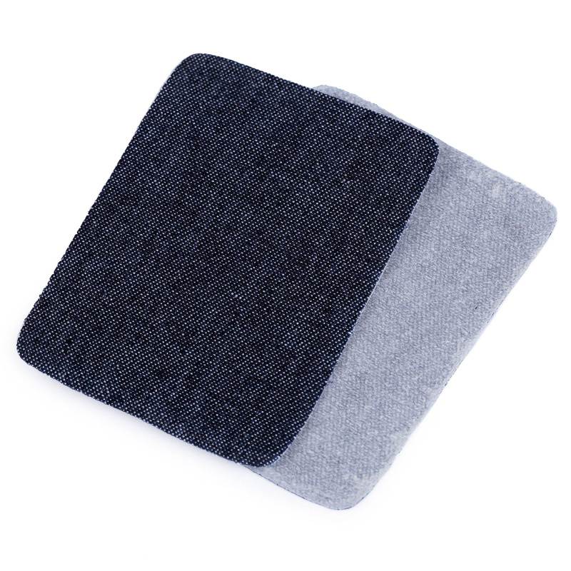 Stoklasa Klasická nažehlovací záplata modrá jeans RIFLOVÁ, textilní bavlněná 740371/3, jednobarevná modrá tmavá, 5,3x7,9cm, 10 kusů v balení
