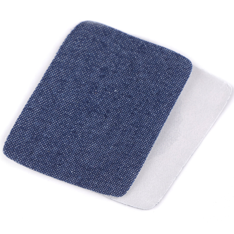Stoklasa Klasická nažehlovací záplata modrá jeans RIFLOVÁ, textilní bavlněná 740371/5, jednobarevná modrá legie, 5,3x7,9cm, 10 kusů v balení