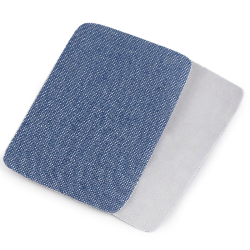 Stoklasa Klasická nažehlovací záplata modrá jeans RIFLOVÁ, textilní bavlněná 740371/4, jednobarevná modrá světlá, 5,3x7,9cm, 10 kusů v balení