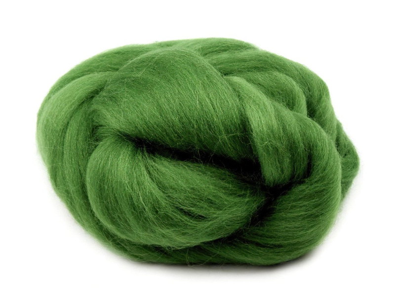 InBIO Vlna na plstění / ovčí rouno česané, 730340/19 20g, zelená kapradí