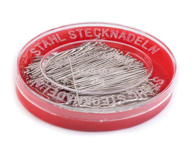 Stoklasa Celokovové špendlíky bez hlavičky 030071, stříbrné, 0,6x34mm, 320 kusů
