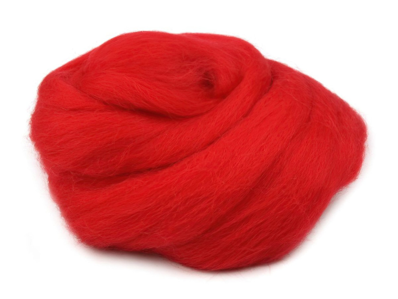 InBIO Vlna na plstění / ovčí rouno česané, 730340/10 20g, červená
