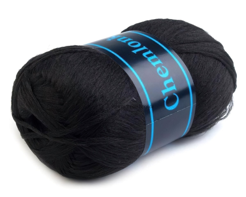 Pletací / háčkovací příze Ariadne CHEMLONKA 27 černá, jednobarevná, 50g/250m