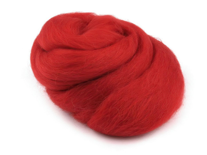 InBIO Vlna na plstění / ovčí rouno česané, 730340/09, 20g, jahodově červená