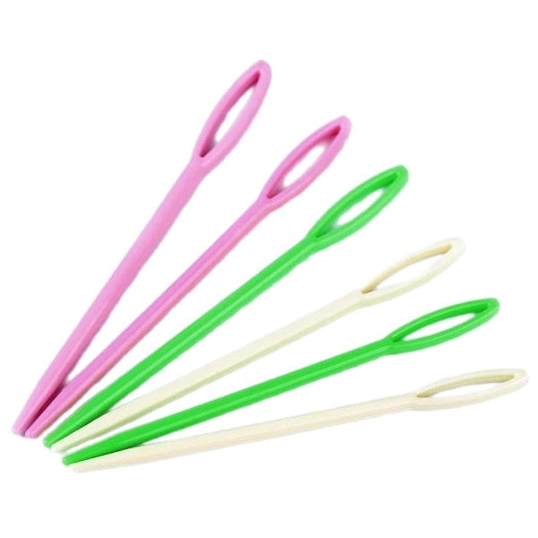 Plastová jehla s velkým okem sada 9cm (6ks)