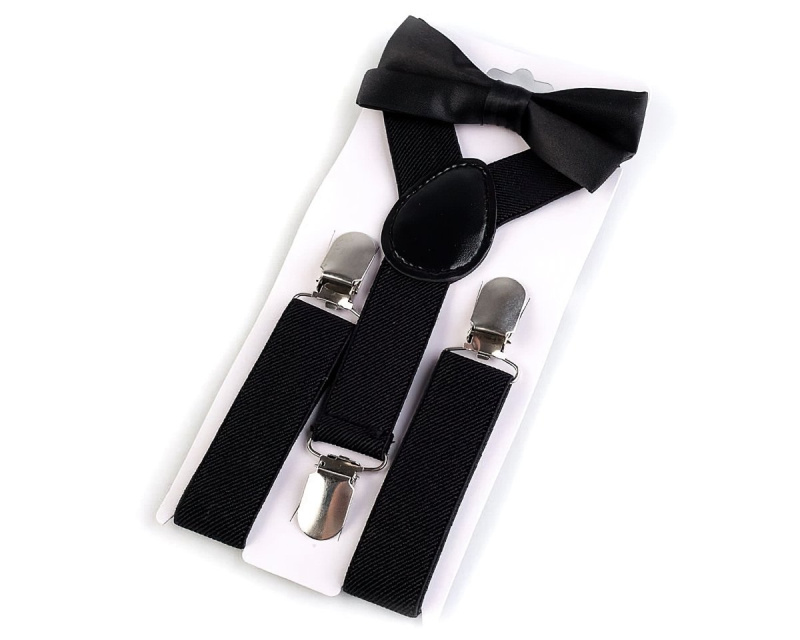 TextilCentrum.cz Dětská společenská chlapecká sada (2-6 let), motýlek a šle 650332/04, černá