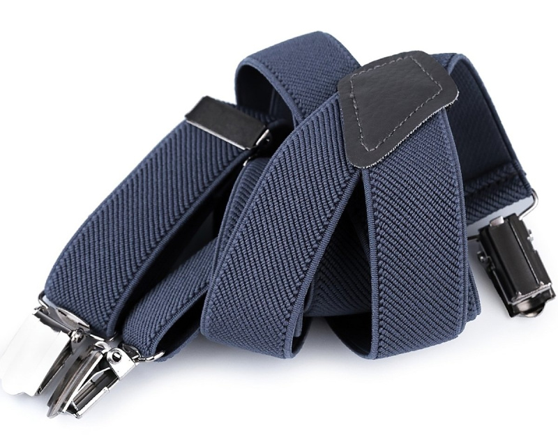 Stoklasa šle dětské jednobarevné, délka 80cm, šíře 2,5cm, tvar Y, MODRÁ JEANS, 650263/09