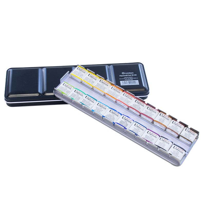 Akvarelové barvy sada 20x2,6ml v plechové krabičce