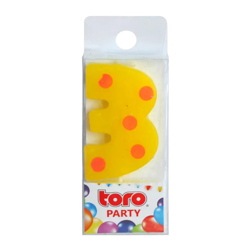 Toro Party zapichovací ČÍSLICE 3 3x4,5x0,9cm 263835