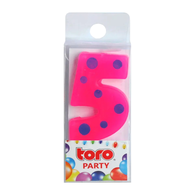Toro Svíčka číslice 5 zapichovací 3x4,5x0,9cm