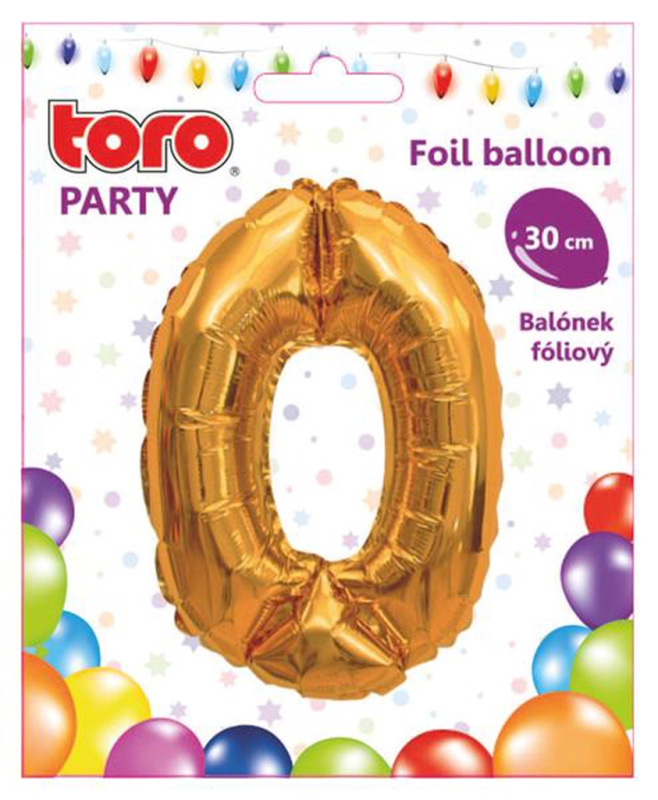 Balónek ČÍSLICE 0 MATNĚ ZLATÁ 30 cm