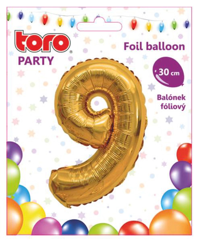 TORO Balónek foliový číslice 9 30cm