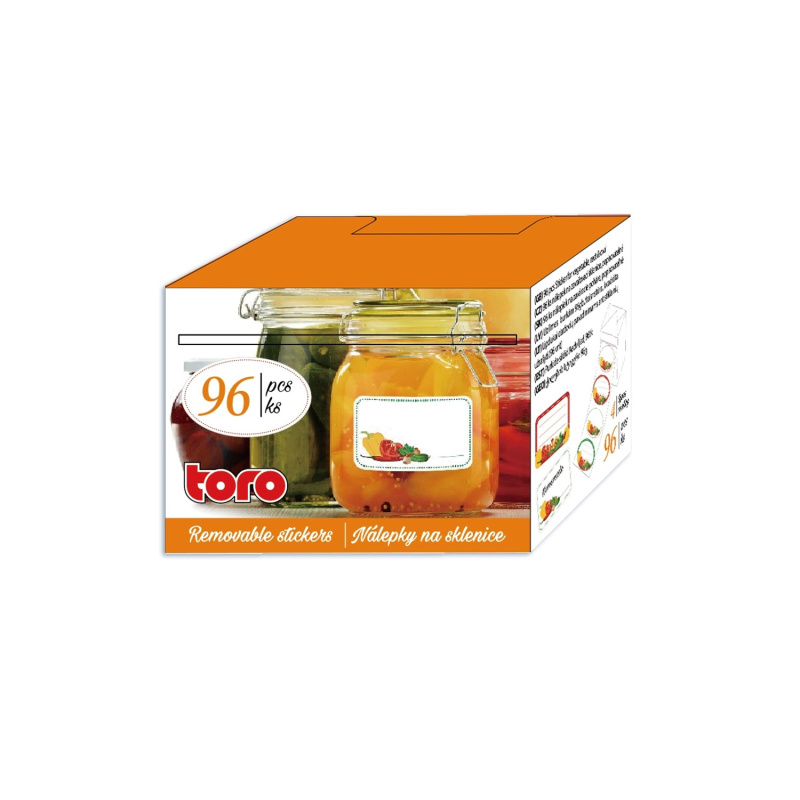 Toro Nálepky na zavařovací sklenice dekor zelenina 96 ks
