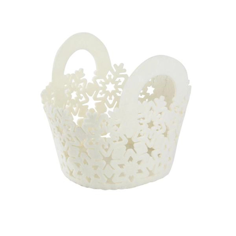 Toro Košík vánoční kulatý 15x15x14cm plstěný bílý 1ks