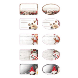 Samolepky na dárky (9(6ks/kra)) vánoční