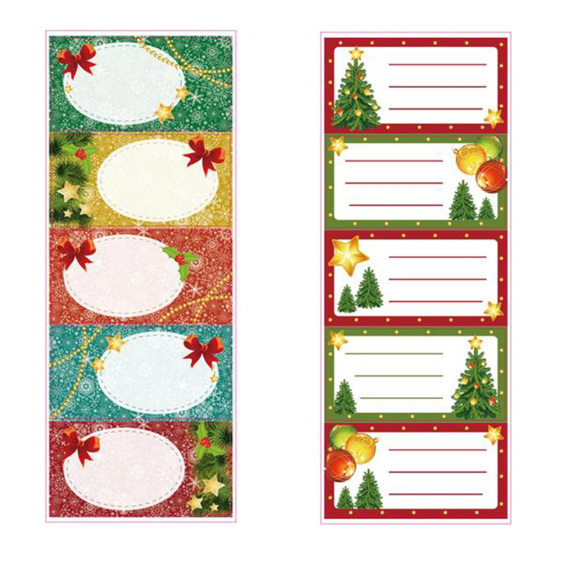 SADA 5 SAMOLEPKY NA DÁRKY, VANOČNÍ, 8 - mix variant či barev