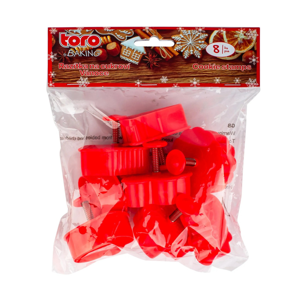 Toro Razítka na vánoční cukroví plastová cca 5 x 5 cm, 8 ks