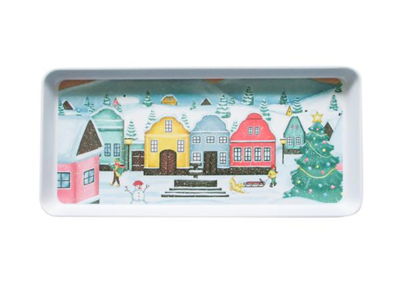 Toro Servírovací podnos Vánoční vesnička 35 x 16,5 x 2,3 cm 1 ks