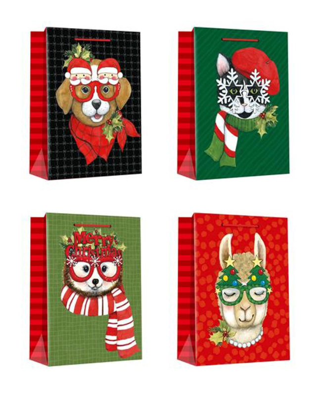 TAŠKA VÁNOČNÍ DÁRKOVÁ, 32X26X10CM, ASSORT