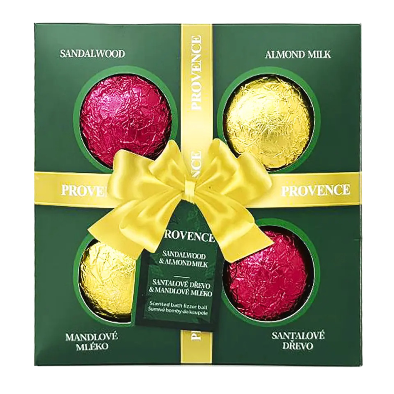 Provence Šumivá bomba do koupele santal. dřevo/mandle 90 g , 4 ks