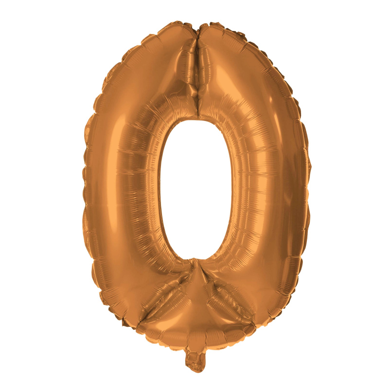 Balónek foliový TORO číslice 0 30cm bronzový