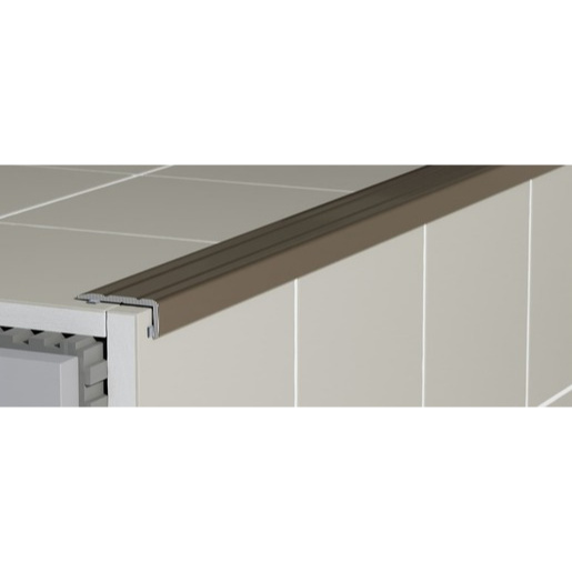 Schodová hrana schodová "hrana" Havos bronz, hliník elox, délka 270 cm, výška hrany 9 mm, ALESHBR9270