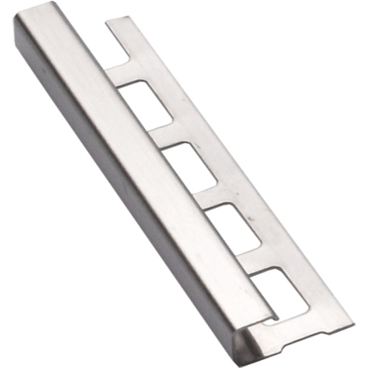 Lišta ukončovací "pravoúhlý" Havos pololesk, nerez, délka 250 cm, výška hrany 8 mm, NRZH8250