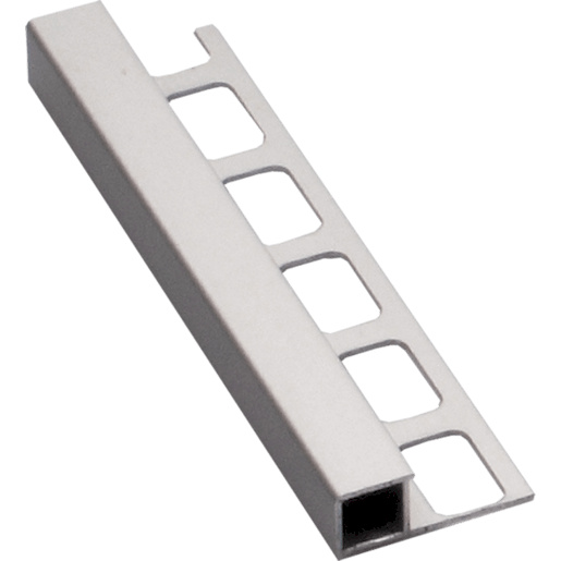 Lišta ukončovací "pravoúhlý" Havos chrom, hliník elox, délka 250 cm, výška hrany 8 mm, ALEH8250