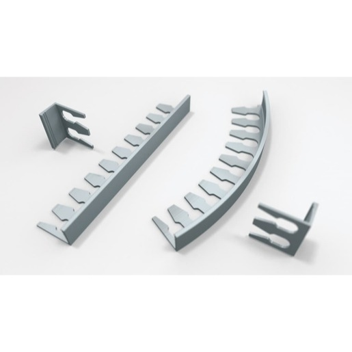 Lišta schodová "L" Havos šedá, hliník elox, délka 250 cm, výška hrany 12,5 mm, ALEF12250