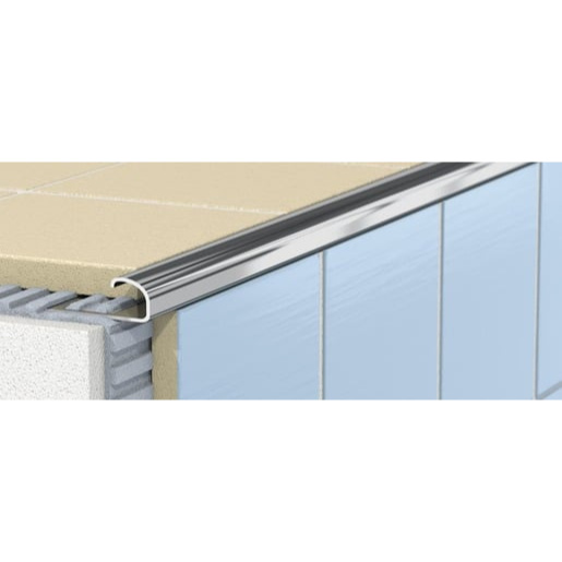 Lišta "oblá" Havos kartáčovaný, nerez, délka 250 cm, výška hrany 12,5 mm, NRZOK12250