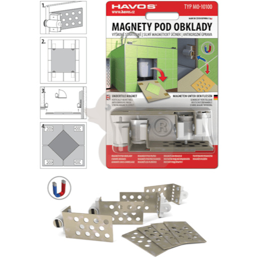 Magnety pod obklady stavitelné 4 ks