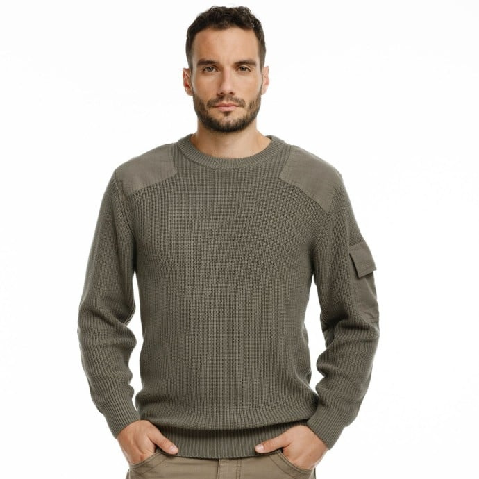 Bushman Pánský svetr Marple, tmavá khaki XXXXL