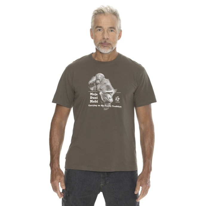 Bushman Pánské tričko ZOO gorila, tmavě hnědé XXL