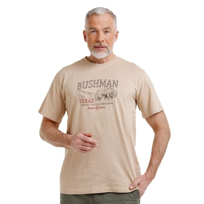 Bushman Pánské tričko Bafale, pískově hnědé XXXXL
