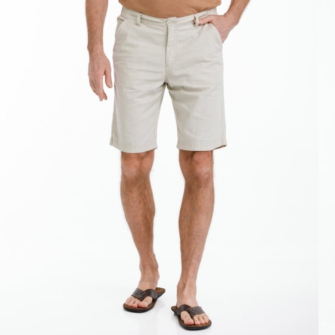 Bushman Pánské lněné kraťasy Bissau, stone 60