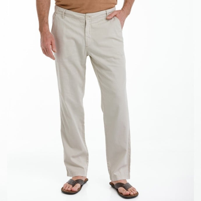 Bushman Pánské lněné kalhoty Birsay, stone 48P