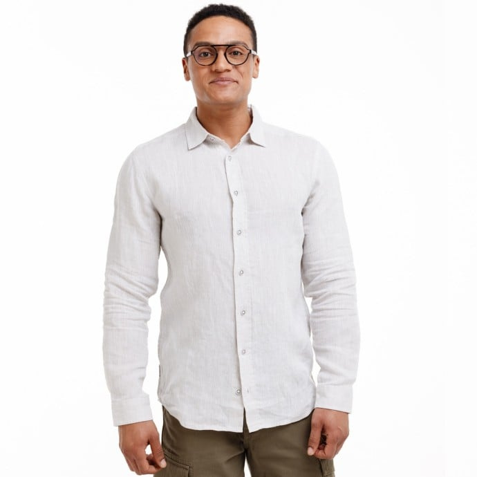 Bushman Pánská lněná košile Raaf, stone XL