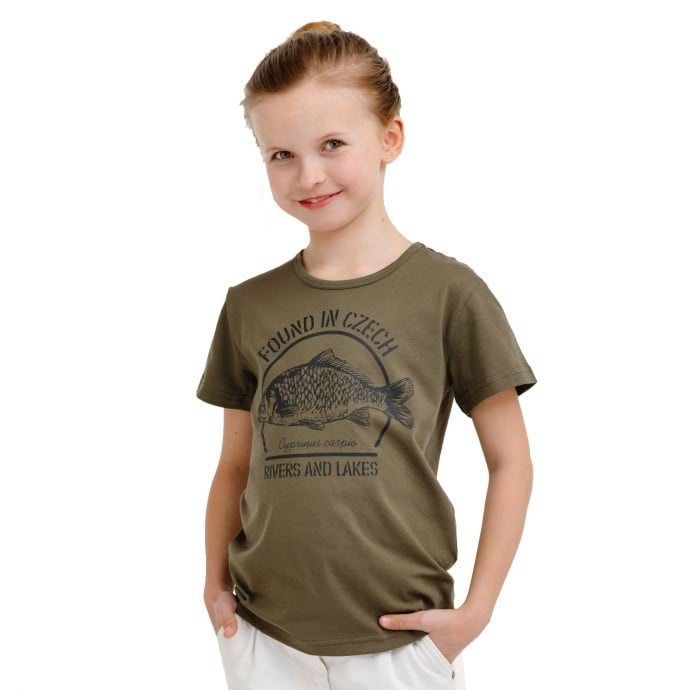 Bushman Dětské tričko Kapr K, tmavě zelené 116