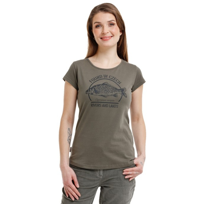 Bushman Dámské tričko Kapr W, tmavě zelené XL